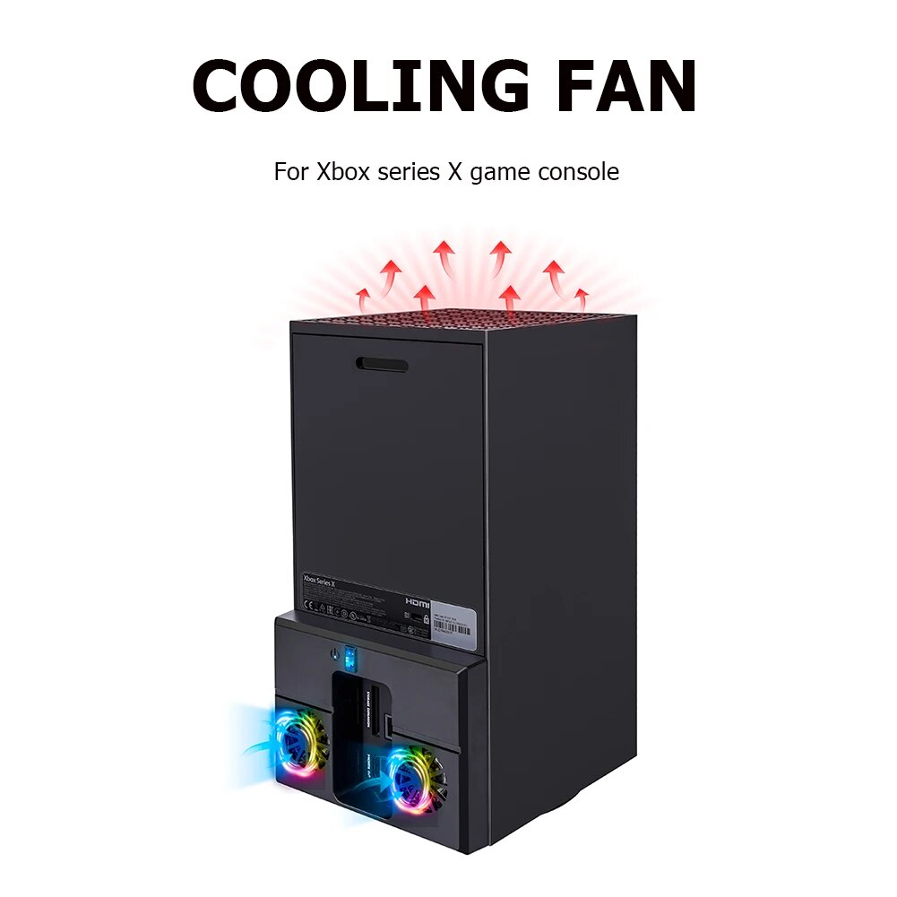 Cooling Fan For Xbox Series X Console Dock Station Slim Vertical Stand Host Side Radiator Usb Game Cooler For Xbox game Console. 