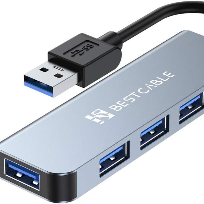 USB 3.0 Hub, Best Cable, 4-Port USB Data Hub, Ultra Thin Compatible with Oculus Rift S, Mac Pro/Mini, Microsoft Surface Series, Surface Pro 2017, XPS, Notebook PC, Mobile HDD and More