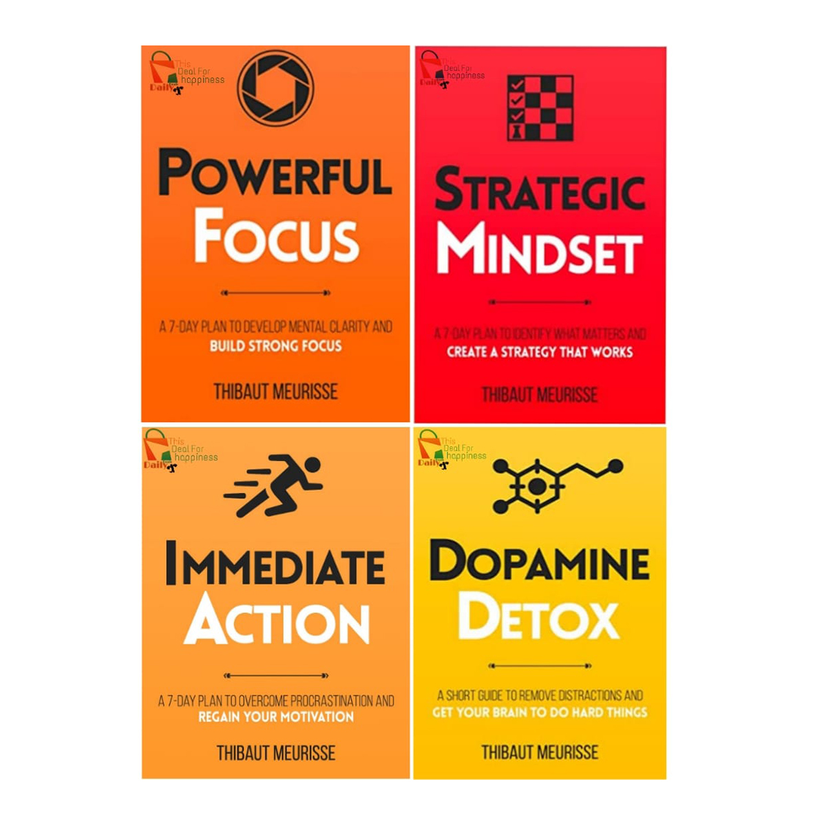 (4 Book Series) by Thibaut Meurisse (Dopamine Detox, Immediate Action, Powerful Focus, Powerful Focus)