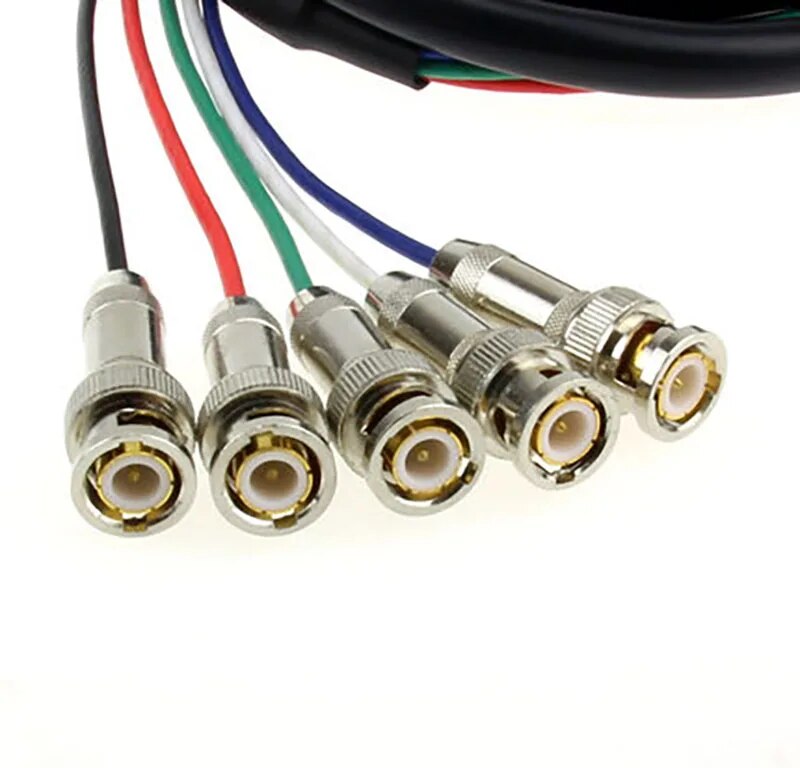 VGA to RGBHV Video HDB15 to 5 BNC RGB Video Cable for HDTV Monitor cable. 