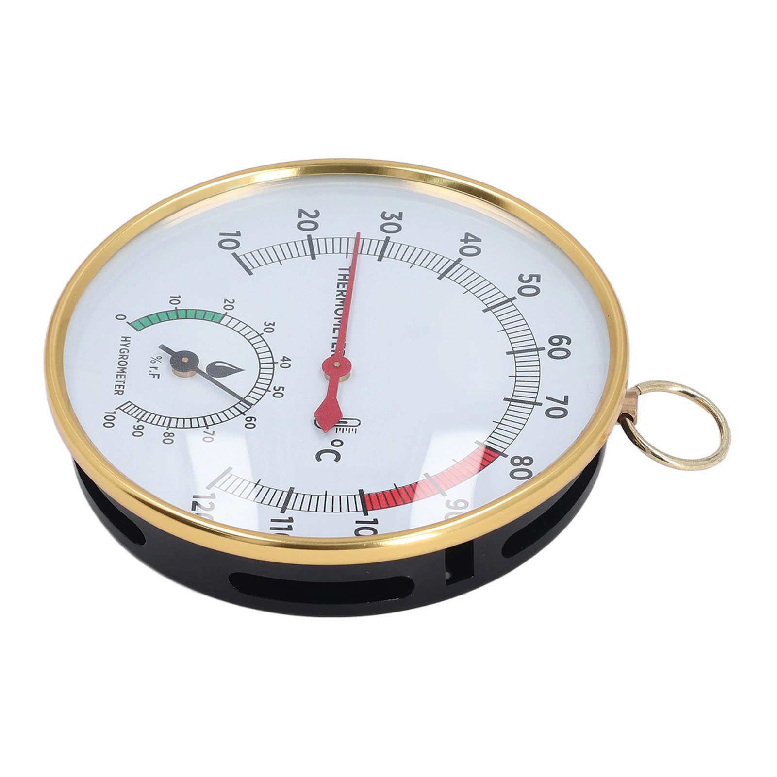 Sauna Thermometer Hygrometer Wall Mounted 10 To 120 degrees Celsius Multipurpose 2 in 1 Simultaneous Display Sauna Temperature Gauge for Home. 