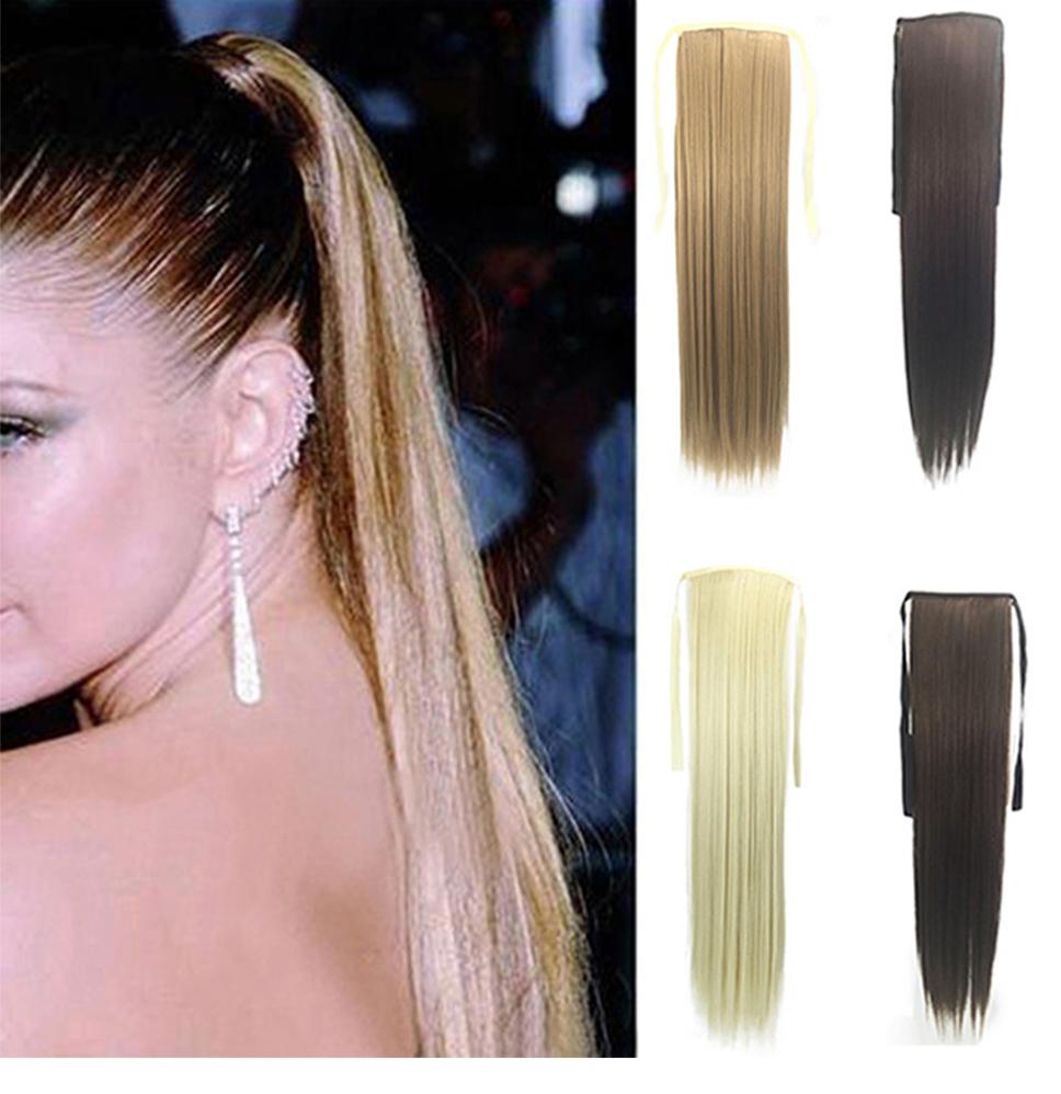 Extension Long Straight Clip Tail False Hair Ponytail Hairpiece