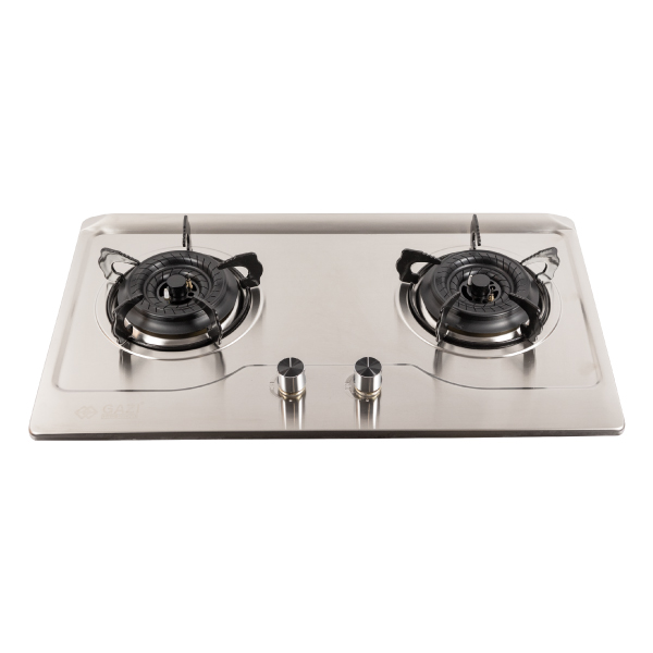 Gazi-720S Stainless Steel Gas Stove – 360° Adjustable Burners with Splash Guard