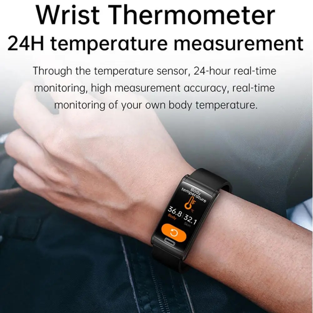 E600 Smart Watch Body Temperature Heart Rate ECG Monitoring Information Push Smart Bracelet Sports Watch. 