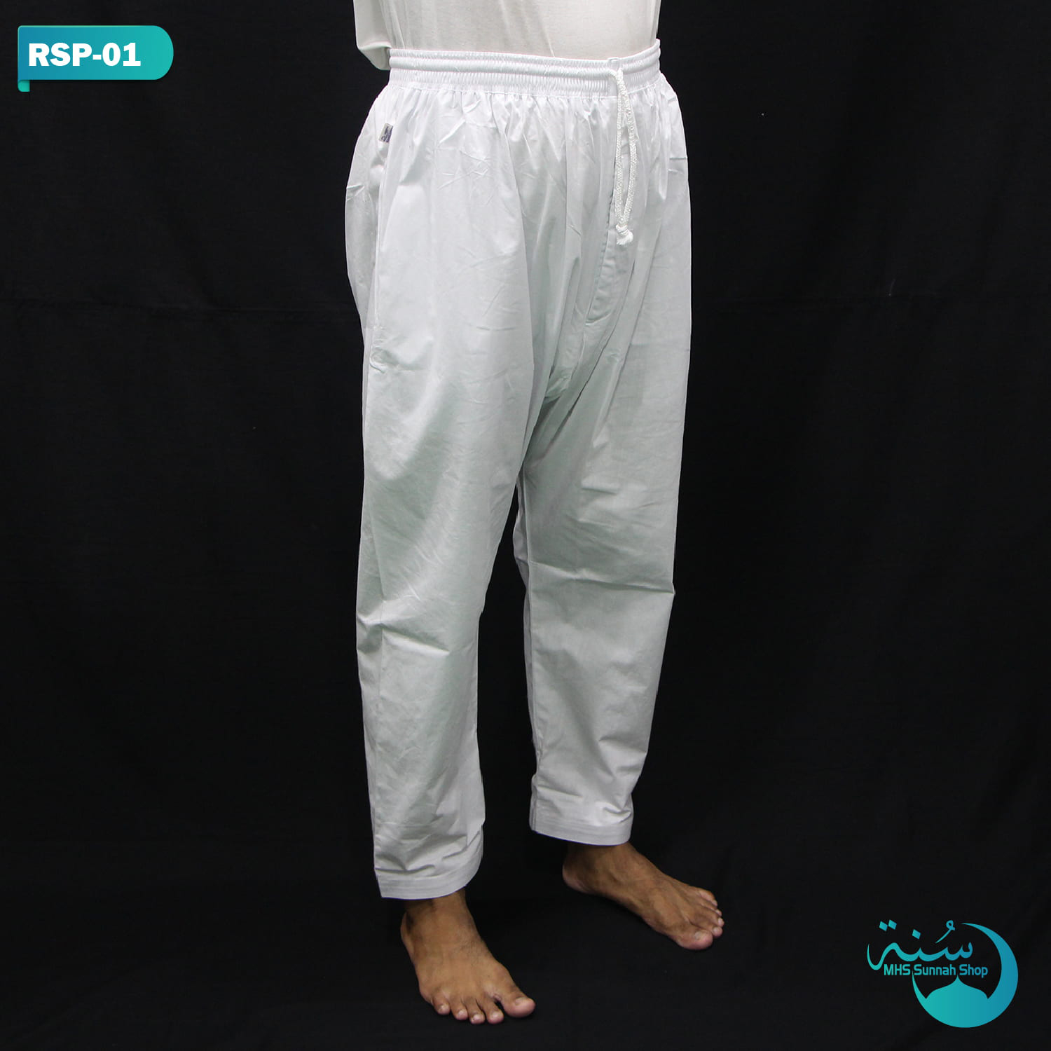 White Color Comfortable Loose Cotton Pajama for Men. 