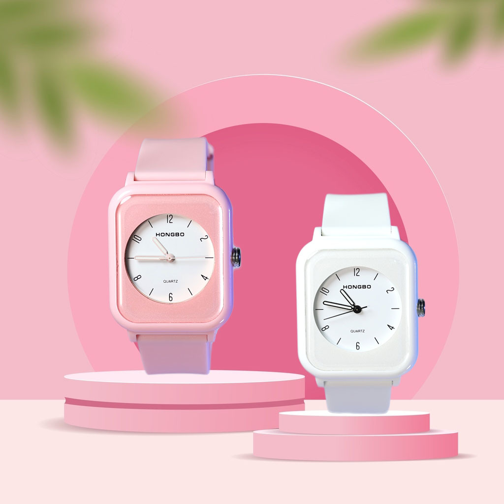 Factory direct HONGBO small square fashion and versatile quartz watch wholesale student analog exam watch