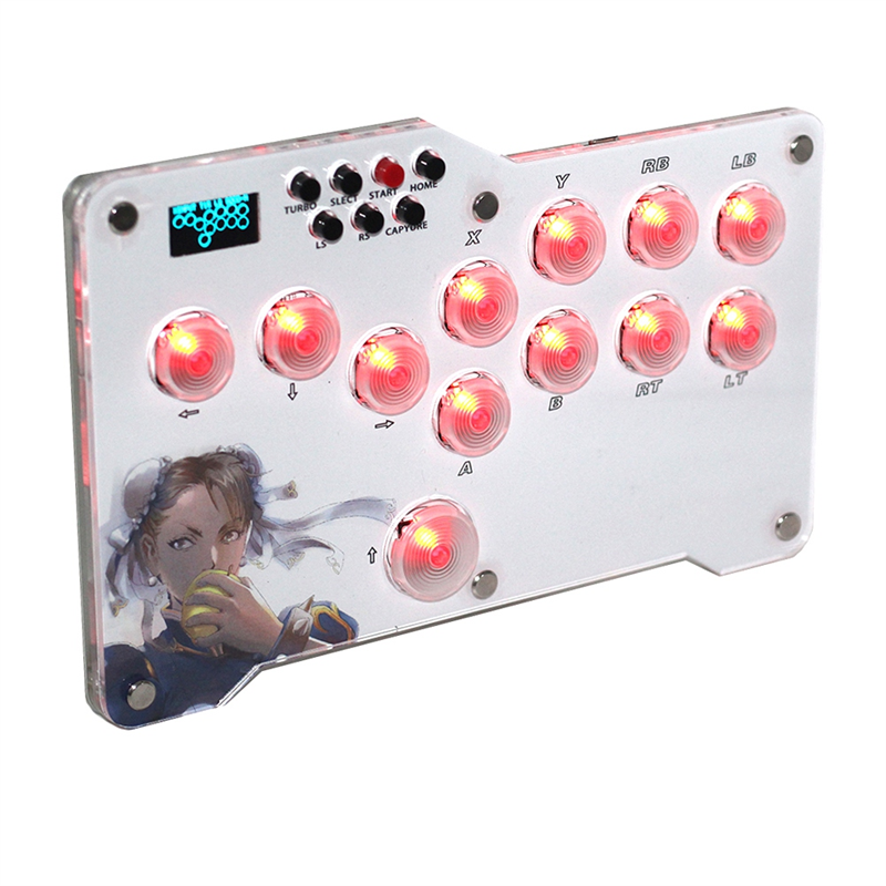 Mini Fight Stick LED Mini Controller Replacement Accessories Fit for PC //Switch Arcade Joystick Fight Box. 