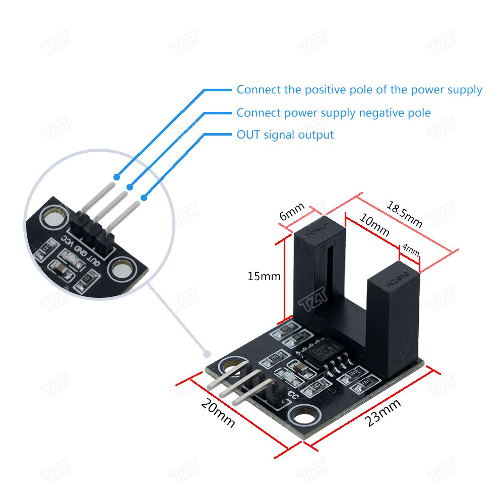 【happy one】TZT F249 PIN Infrared Speed Sensor Arduino/51/AVR/PIC 3.3V-5V High Quality. 