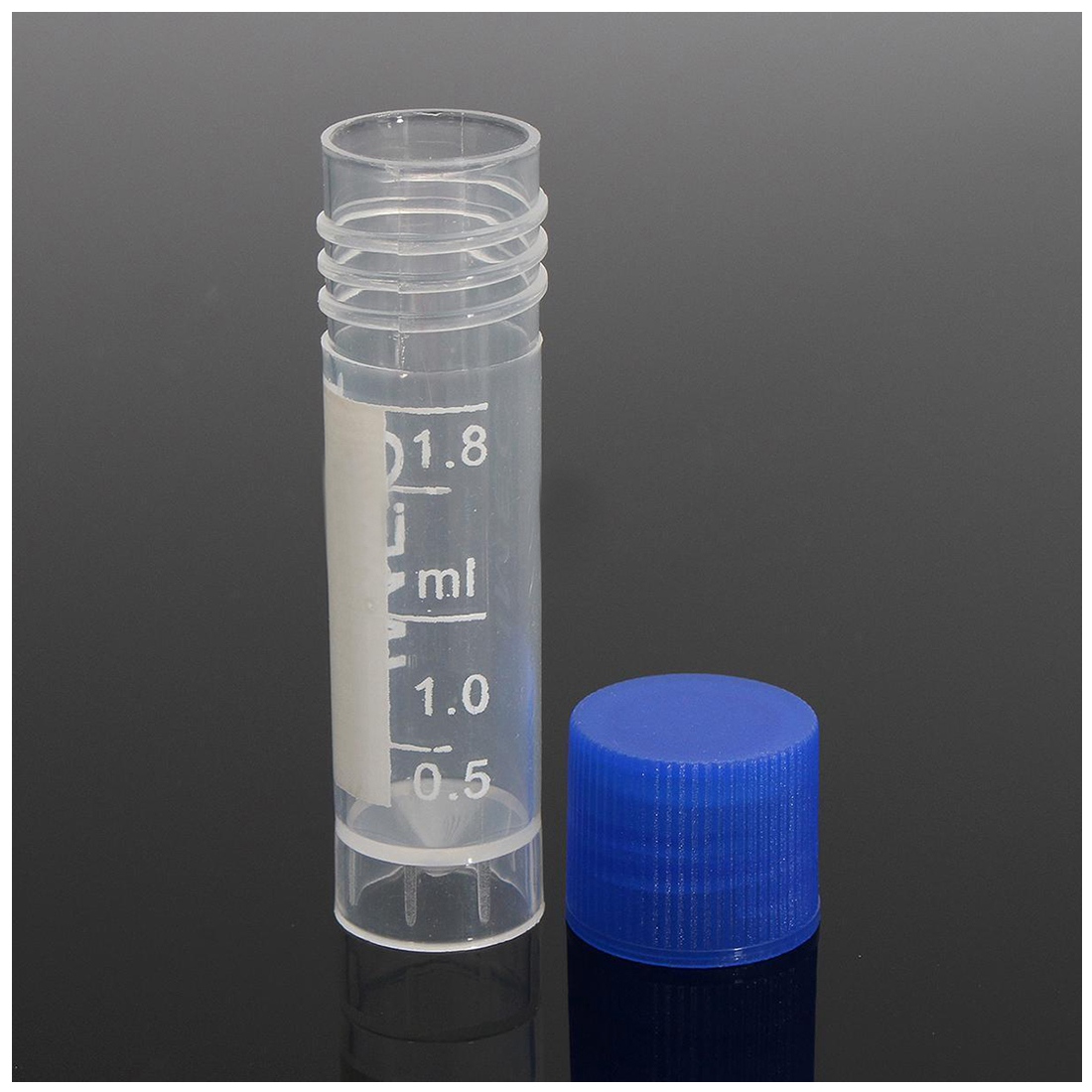 50Pcs 1.8ml Plastic Graduated 0.063oz Cryovial Test Tube Sample Pipe With Seal Cap , Plastic Cryovial Test Tube. 
