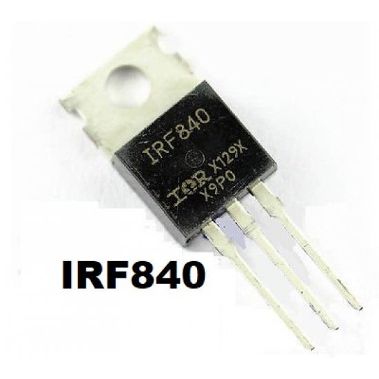 A Class IRF840 IRF 840 500V 8A 75W TO-220 N-Channel Power MOSFET 3 Pin IC Power Transistor Field Effect MOSFET IC Electronic Components Electrical Circuitry Parts. 
