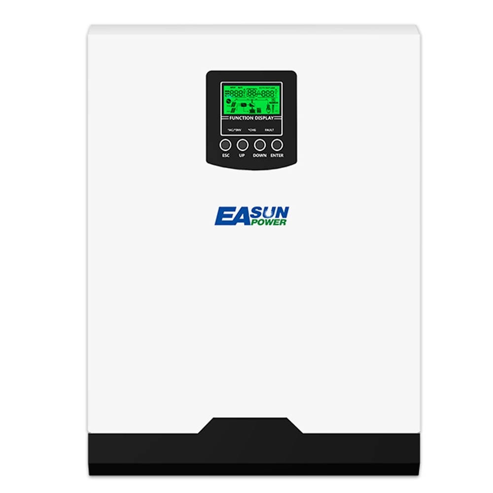 Multifunctional Solar Inverter Solar Inverters for Home Solar System Pure SineWave PMW LCD Display Solar Recharger Controller Battery Recharger Inverter-white. 