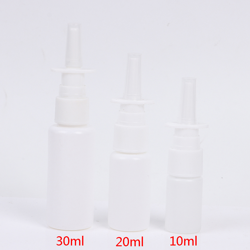 10/20ml/30ml Empty Plastic Nasal Pump Spray Bottles Sprayer Mist Nose Refillable  Travel Size Container. 