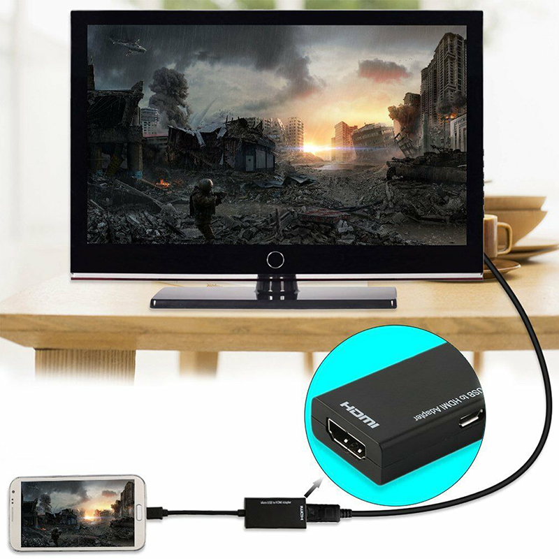 Micro USB 2.0 To HDMI HDTV TV HD Adapter Cable For Cell Phone Samsung LG S7. 