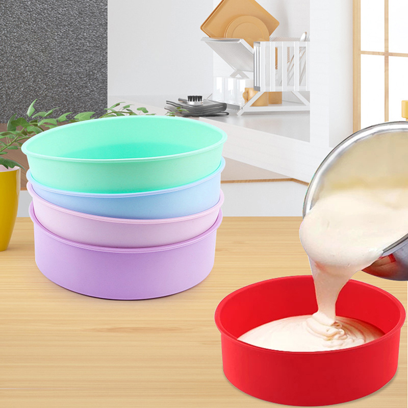 1Pc Round Silicone Cake Mold Silicone Mould Silicone Baking Pan For Pastry Cake BDM. 