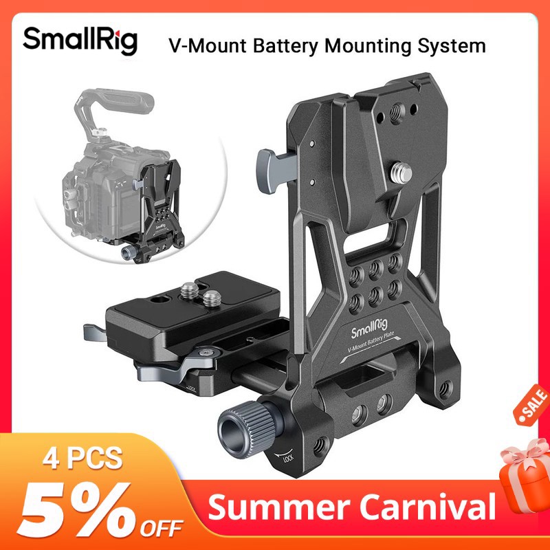 SmallRig V-Mount Battery Plate, V Lock Battery Mounting Plate with Quick Release Plate for Arca-Swiss, 1/4-20 Threads for DSLR