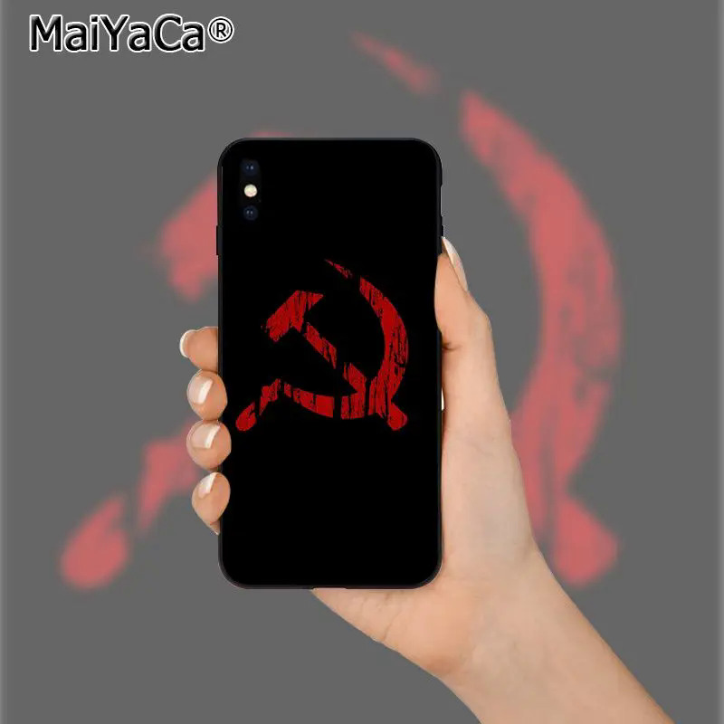 【Emotion HENG】Maeyaca Soviet Union USSR flag TPU soft silicone phone case cover for iPhone 8 7 6 6s Plus X XS Max 5 5S se XR 11 11pro Max. 