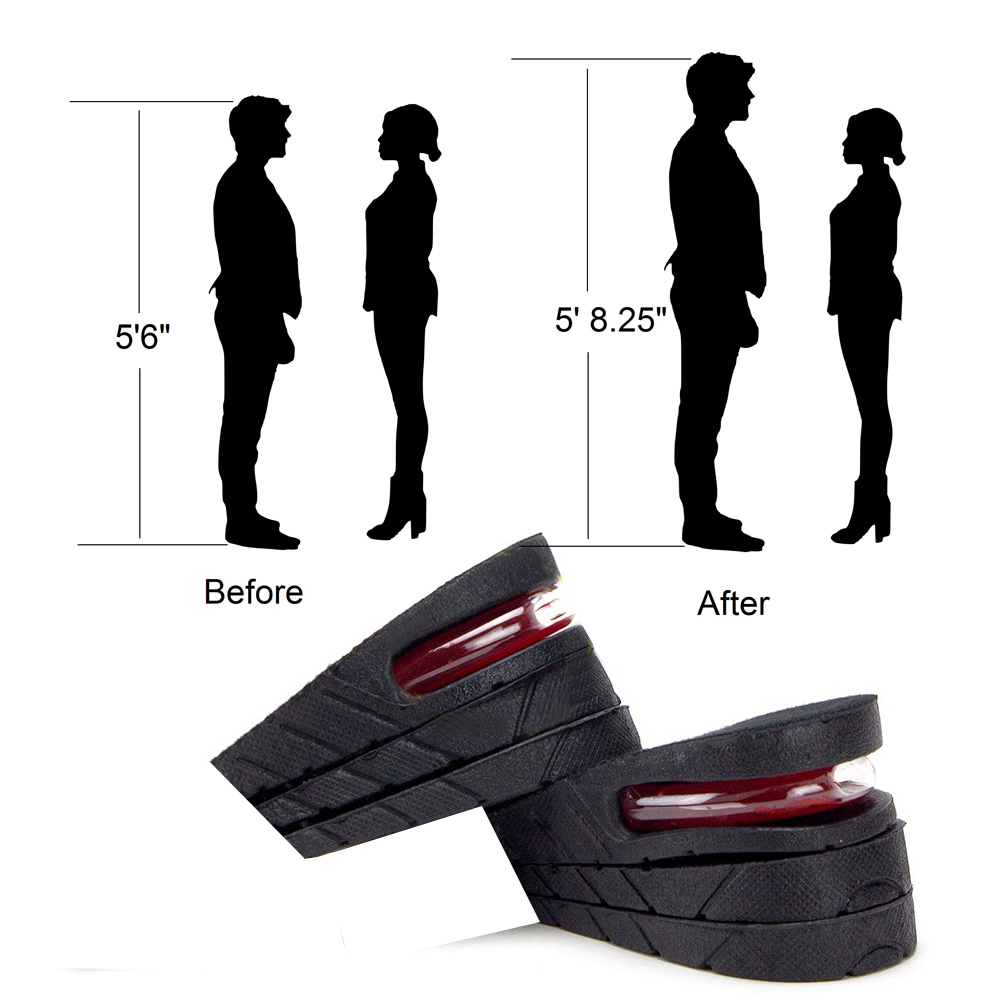 Height Increase Shoe Insole 4 layer 3 Inch for Men. 