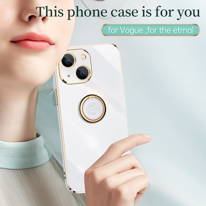 For Xiaomi Mi 10T / 10T Pro Back Cover with Ring Holder Stand + Wrist Strap Shiny Plating Square Bumper Protective Case Soft Silicone Shockproof Mobile Phone Cases. 