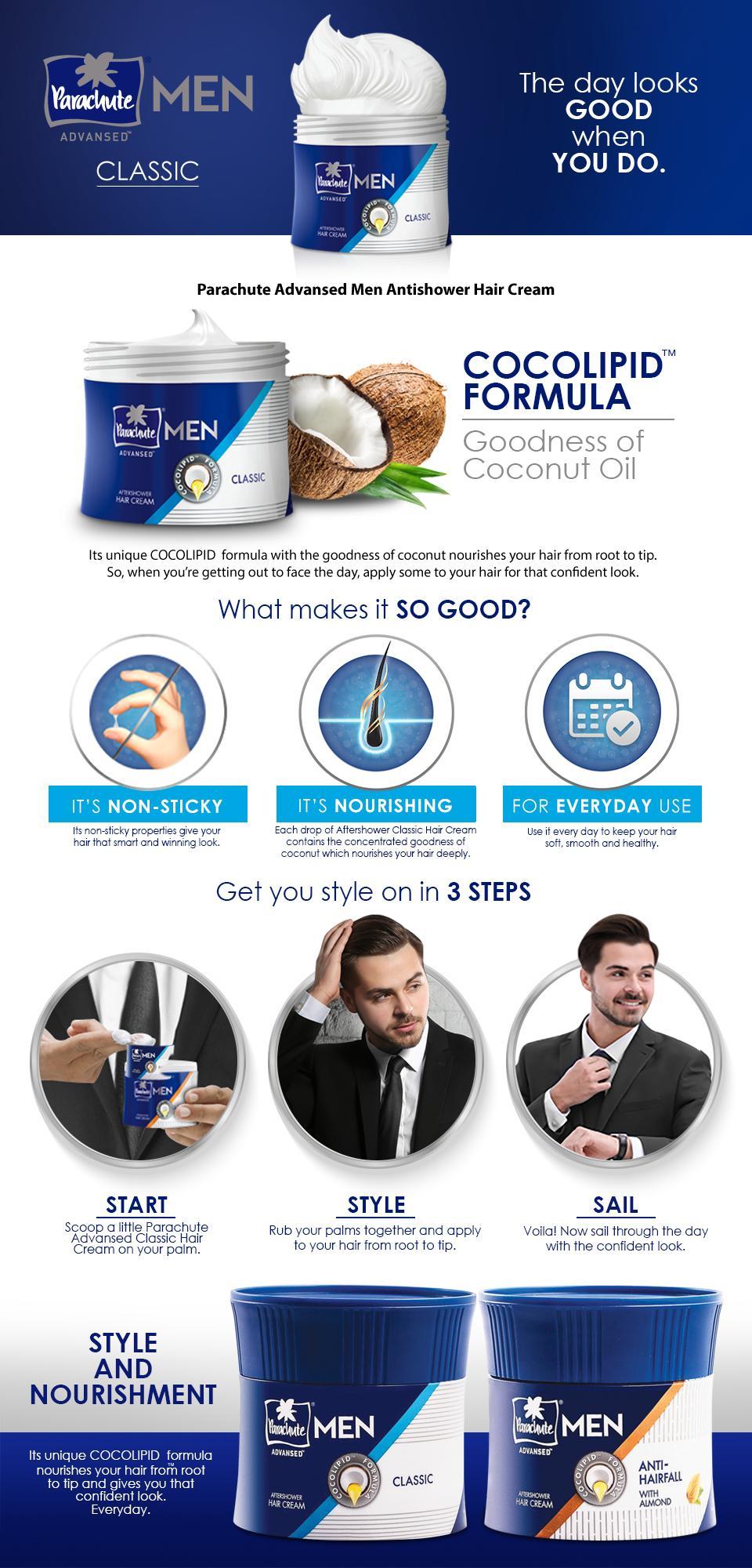 Parachute Hair Cream Advansed Men After Shower Classic 100gm Buy