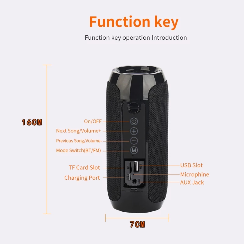 Wireless Portable Bluetooth Speaker Caixa De Som Blutooth Music Sound Box For Radio FM Subwoofer Blootooth Audio Hand Free Baffe. 