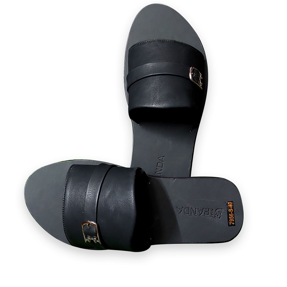 Leather slide best sale on sandals