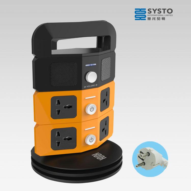 Universal EU Plug Type Socket Wall Charger Dock Station + Bluetooth Speaker. 