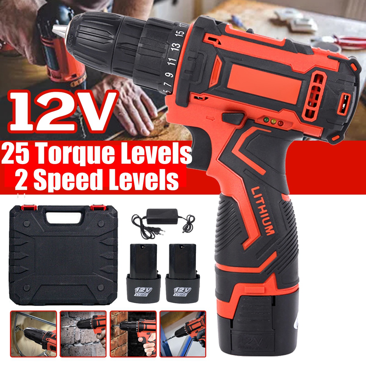 Drillpro Adjustable Cordless Electric 