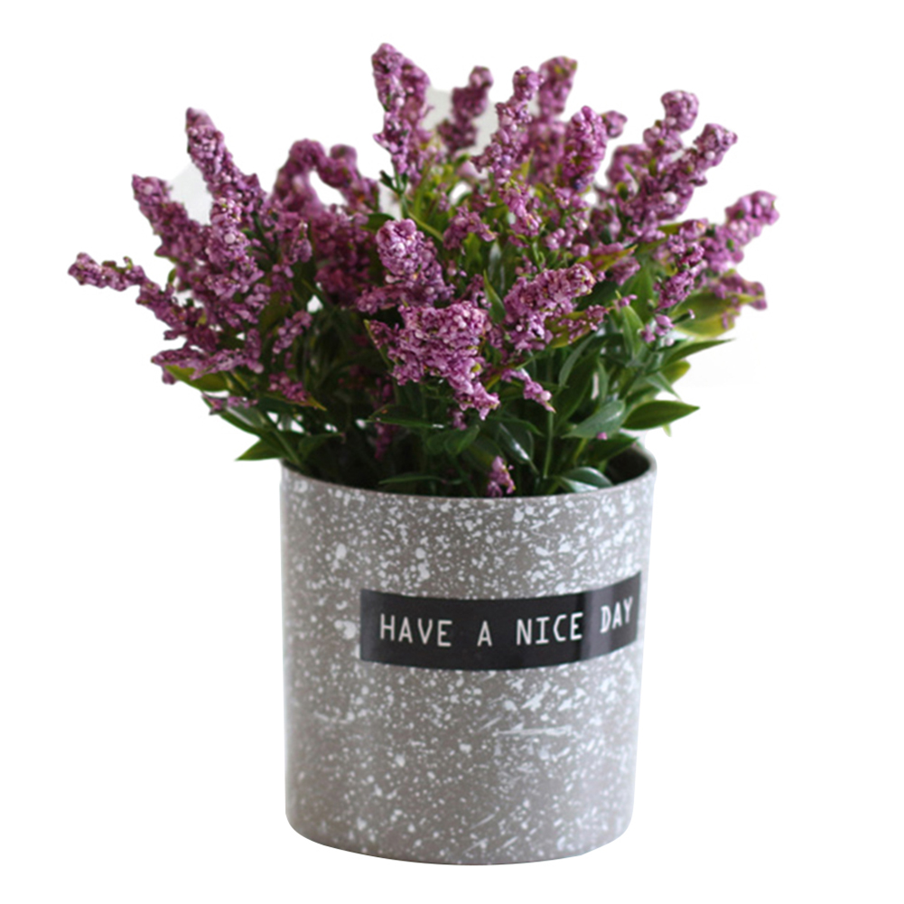 Potted Simulation Artificial Lavender Flower Pot Balcony Office Desktop Bonsai. 