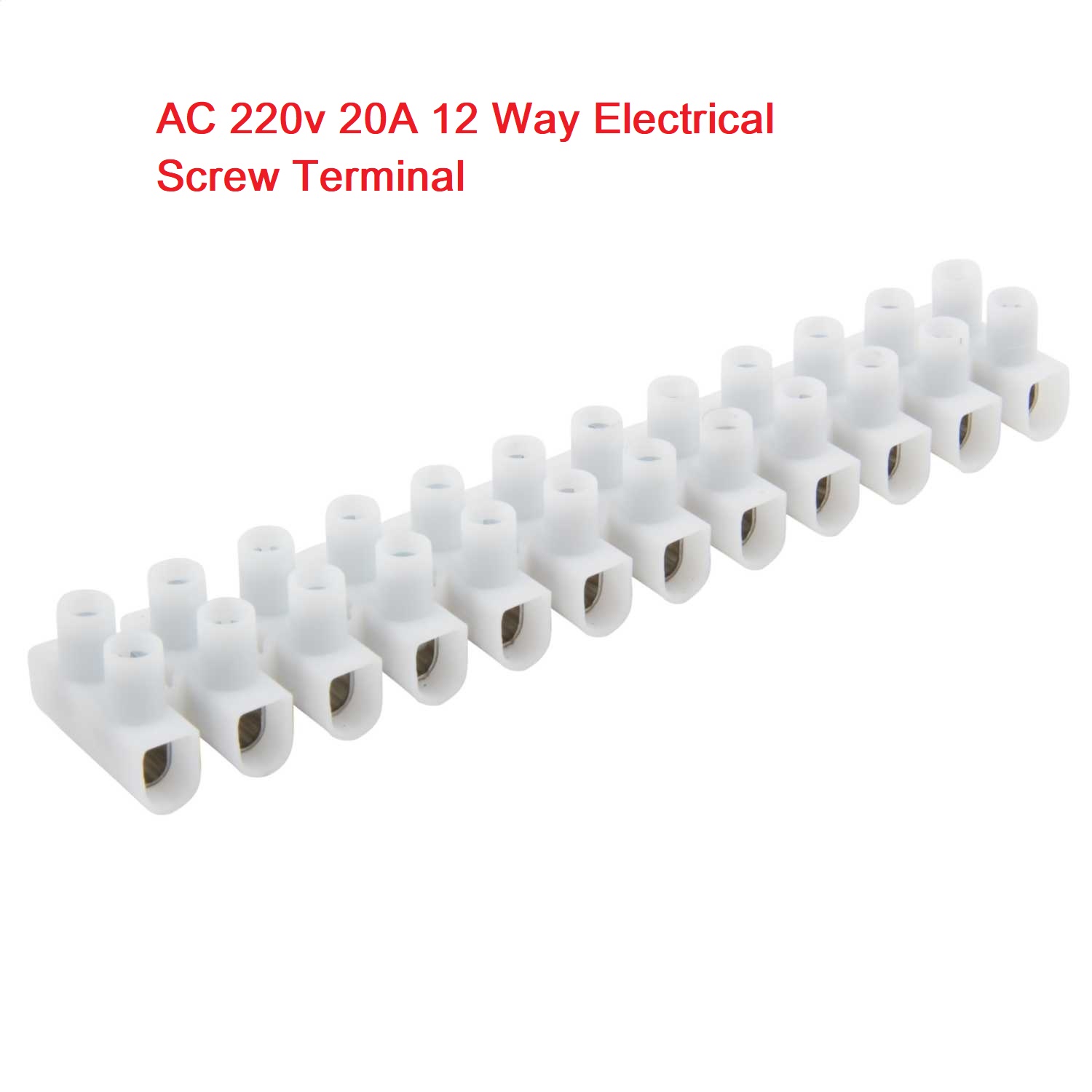 20Amp 12 Way Electrical Cables Joint Terminals AC 220V 20A 12 Point Screws Terminal Connector PVC Plastic Barrier Terminal Block Strip For Wire Joining. 
