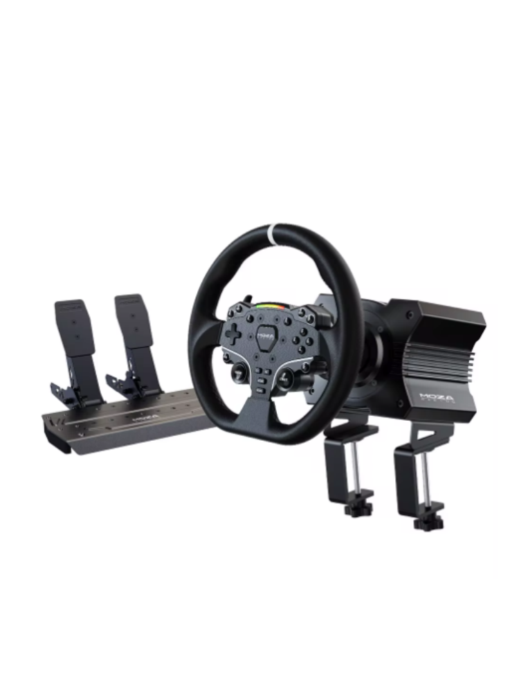 MOZA R5 Racing R5 Bundle Kit Direct Drive Wheel Base 5.5 N·m Peak Torque APP Cloud Control with Steering Wheel ,Pedals,Table. 