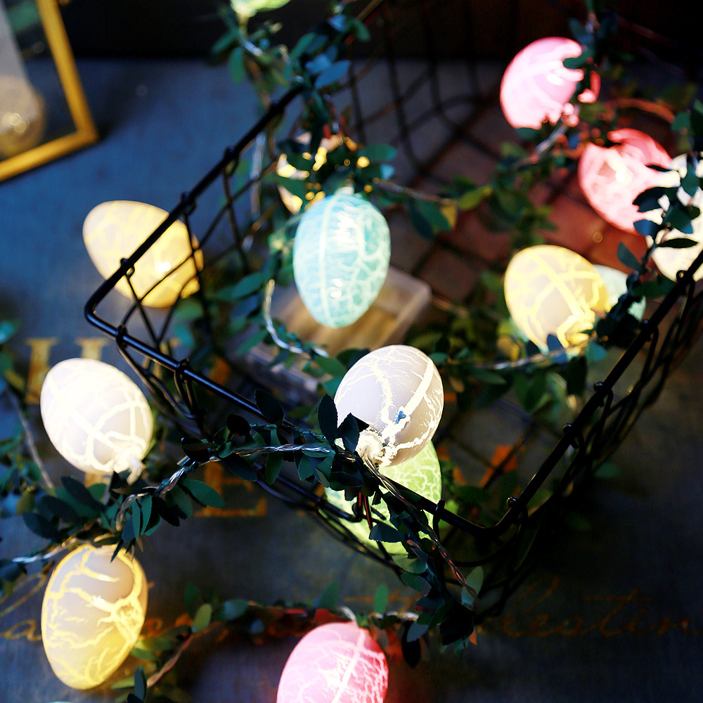 Easter decoration simulation rattan Easter egg string lights holiday party indoor box led lights Simple Fidelity design. 