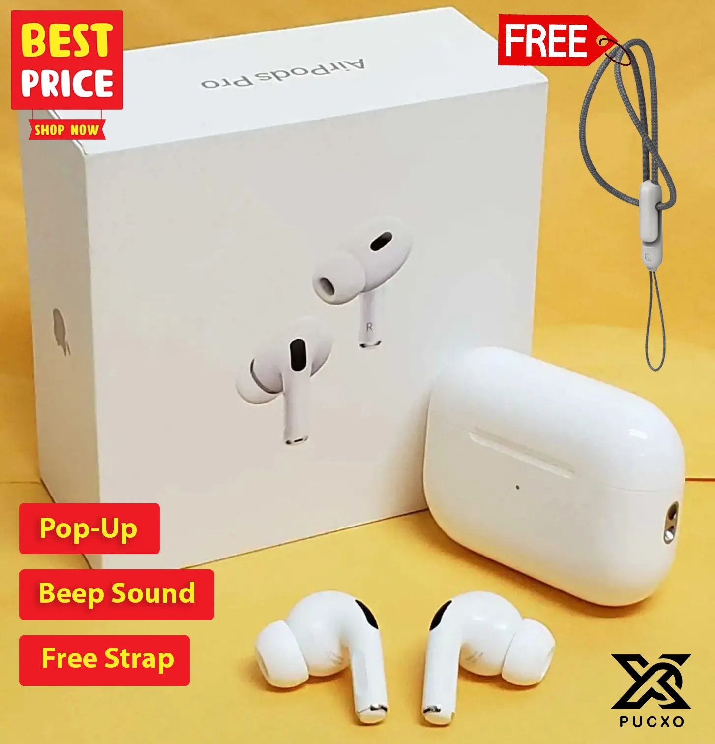 AirPods Pro 2nd Generation Bluetooth Earbuds Made in Dubai Wireless In-Ear with Charging Case