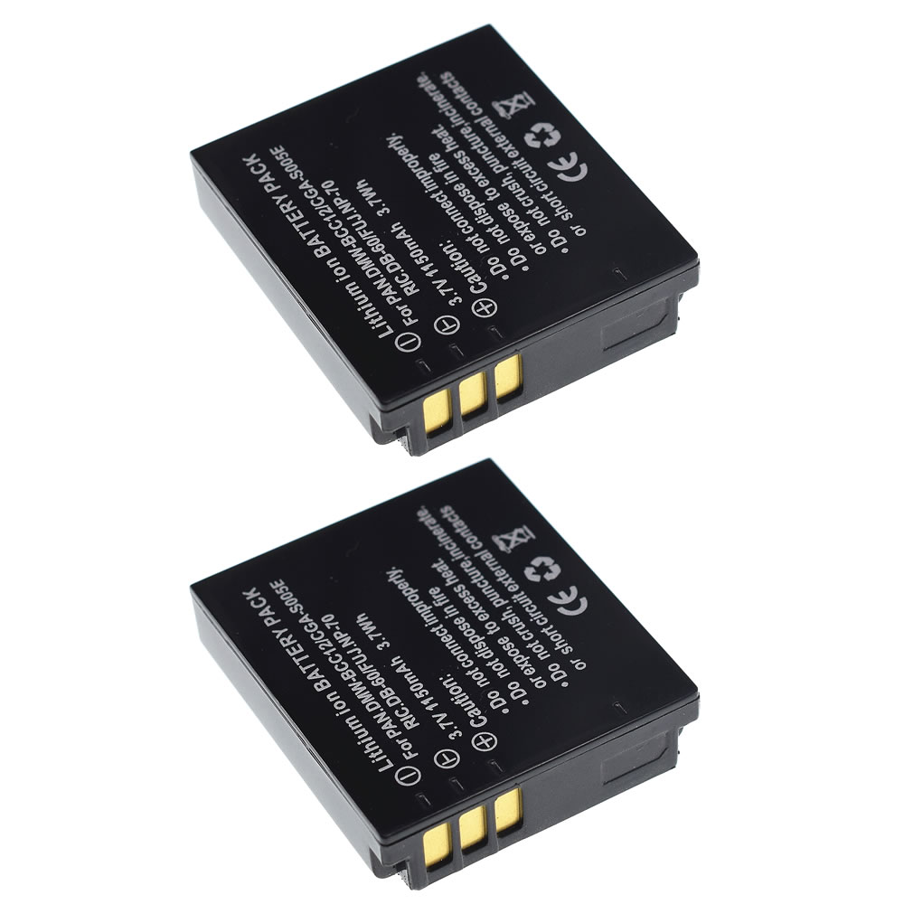 2PCS DMW-BCC12 CGA-S005 S005E DB60 NP70 Camera Battery For PANASONIC FX10 FX12 FX50 FX07 FX100 FX150 FX180 LX1 LX2 LX3