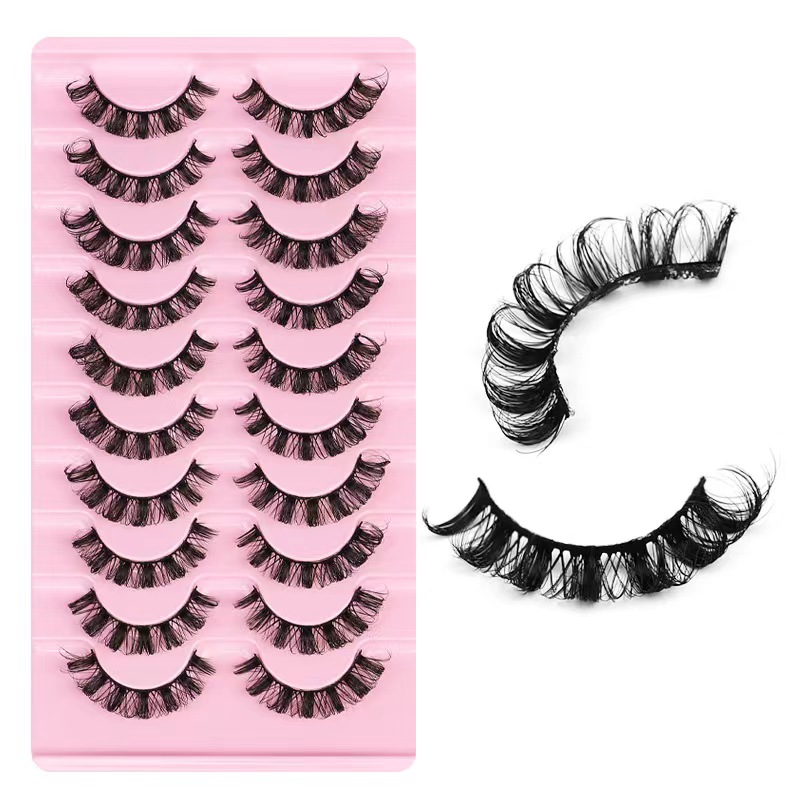 New 10Pairs Lashes DD Curl 8-23mm Russian False Eyelashes Mink Eyelashes Reusable 3D Fluffy False Lashes Eyelash Extension Cilio. 