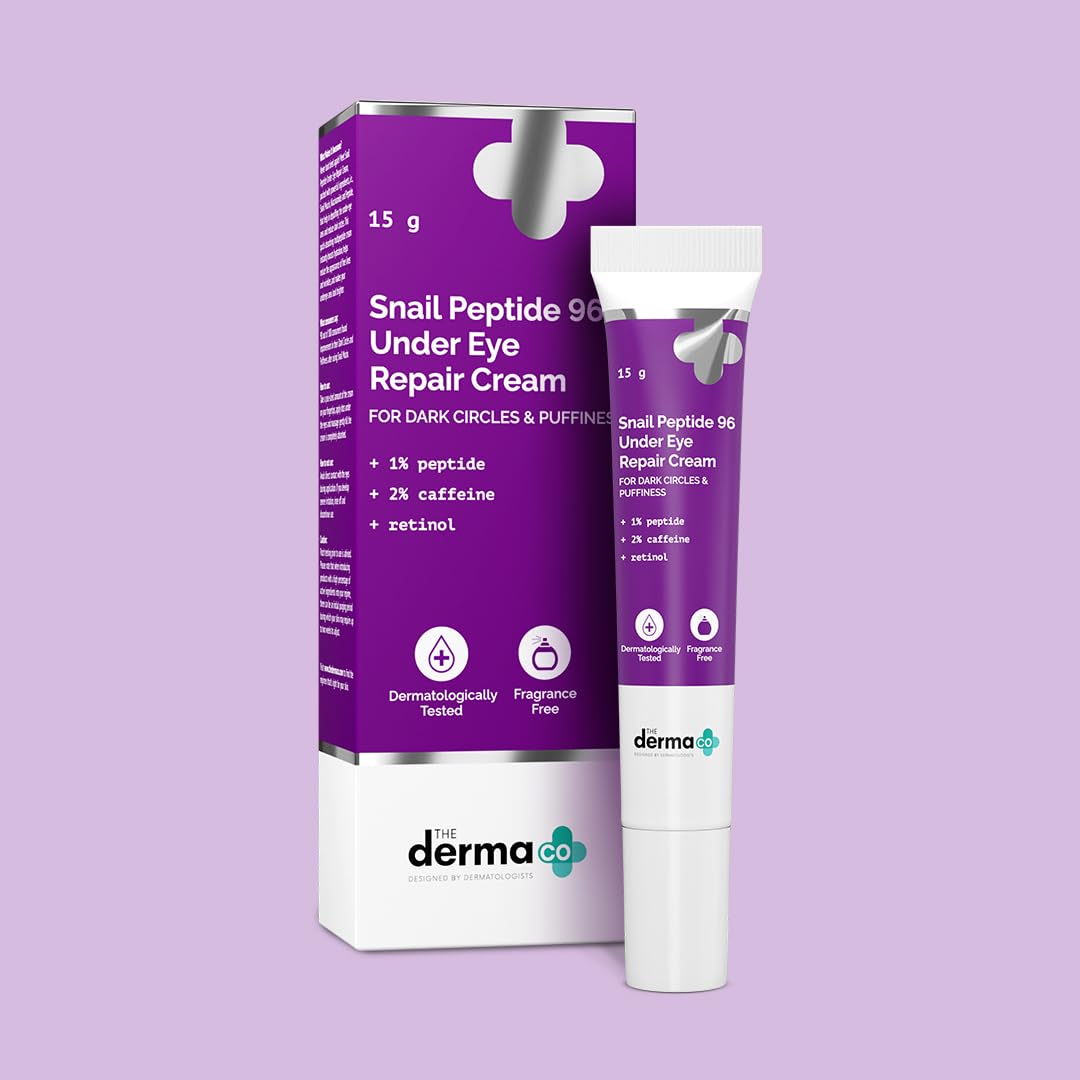 The Derma Co. Snail Peptide 96 Under Eye Repair Cream with Snail Mucin & Peptide Complex For Dark Circles & Puffiness - 15 g. 