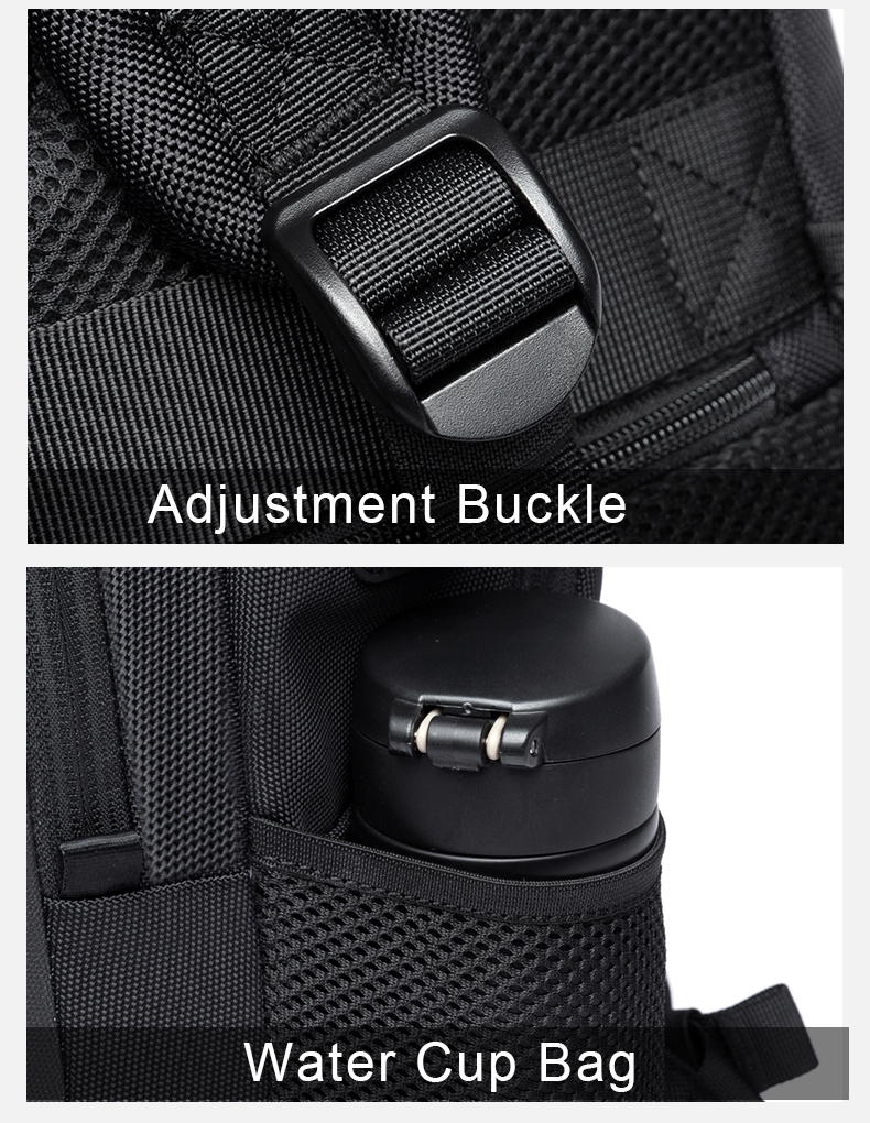 BANGE BG-1921 College Student Schoolbag Waterproof Business Computer Backpack with External USB Charging Port(Black). 