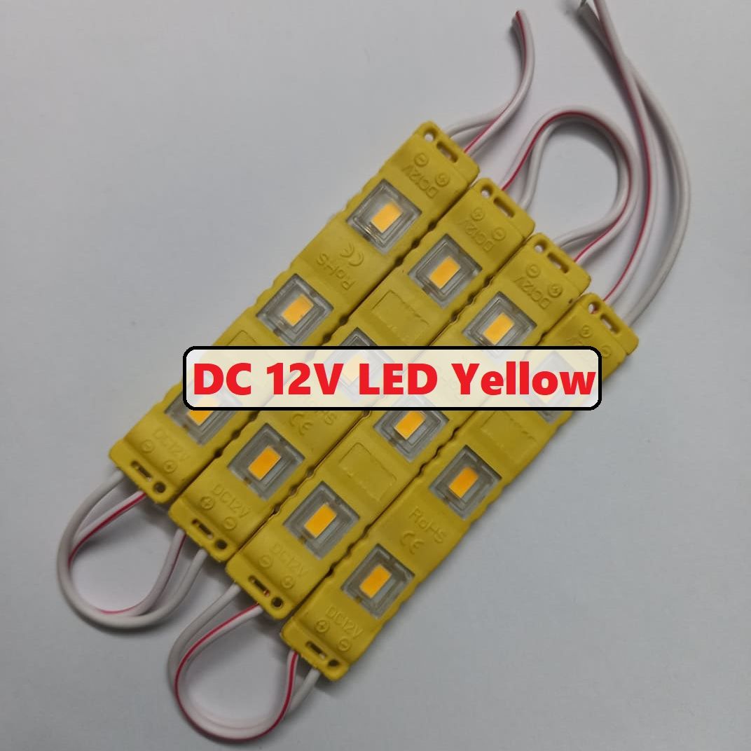 4Pcs- YELLOW Color DC 12V COB Yellow LED Light COB LED Light 12V COB LED Chip 3W LED Light With Cables COB Light Bulbs For Decoration Office DIY LED Light. 