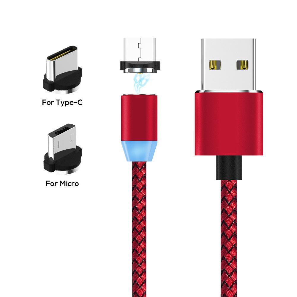 Double Round Head Magnetic Data Cable 3 in 1 Charding Cable For Android iPhone