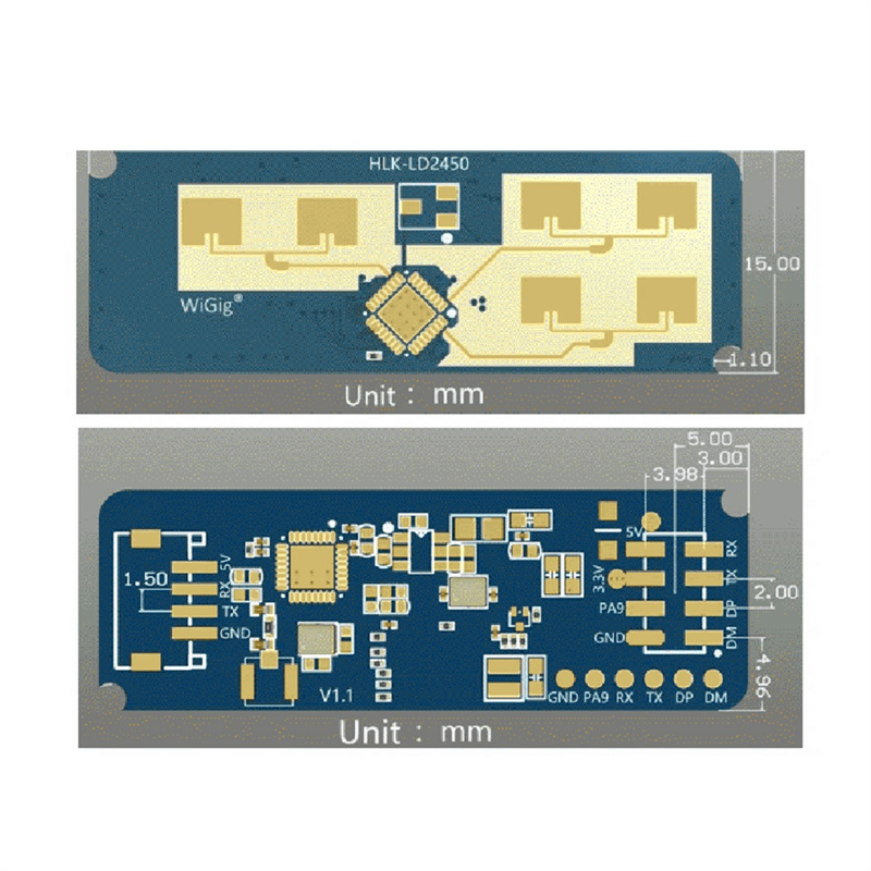 HLK-LD2450 24G Smart Home Wave Human Body Motion Target Tracking Radar Sensor Module Test Distance Angle Speed Durable. 