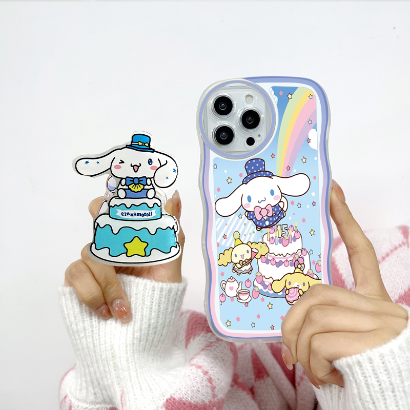 BILI for Tecno Spark 10 / Spark 10C Back Cover With Free Ring Holder Cute Cinnamoroll Soft Transparent Colorful Wavy Phone Cases. 
