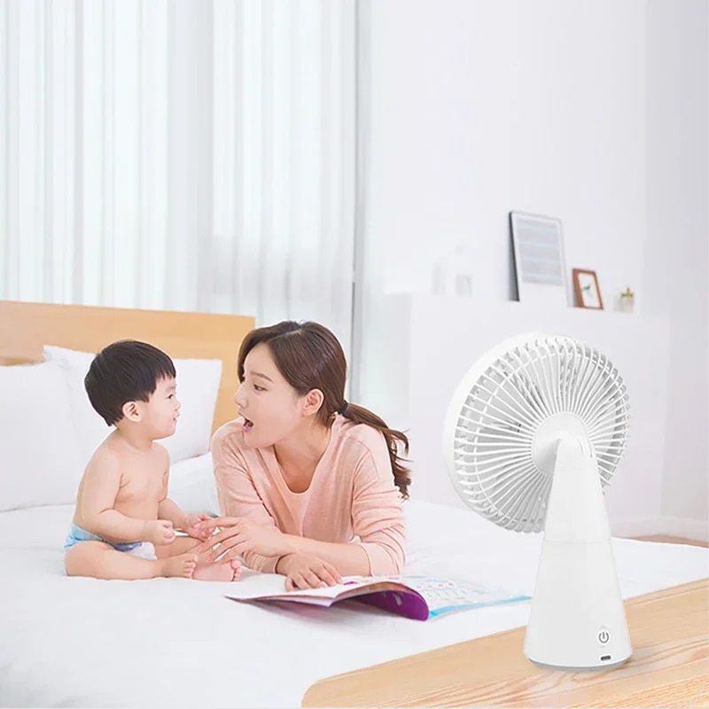 XIAOMI Mijia Portable Desk Fan USB Rechargeable Handheld Mini Electric Fans Cordless Air Cooling Small Fan 4 Gears Speed. 