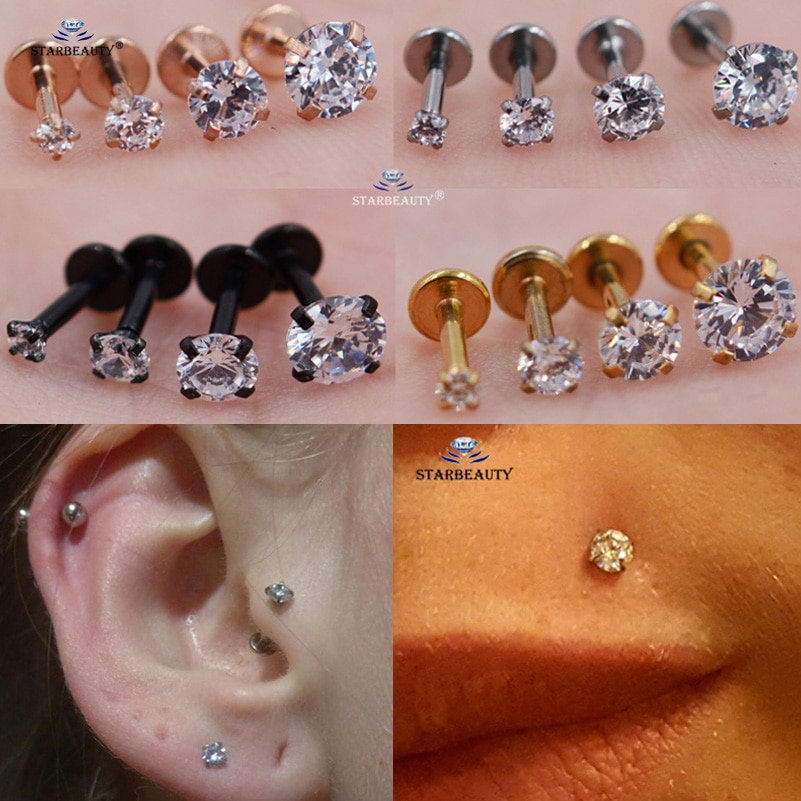 1pc/lot 16G 6mm Round Clear Stone Nose Piercing Labret Ear Helix Lip Piercing Flat Nose Ring Cartilage Tragus Pircing de Orelha,4mm,Silver 1pc/lot 16G 6mm Round Clear Stone Nose Piercing Labret Ear Helix Lip Piercing Flat Nose Ring Cartilage Tragus Pircing de Orelha,4mm,Silver