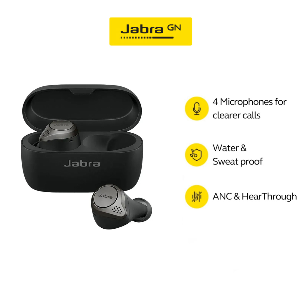 Jabra Elite 75t Bluetooth Wireless Earphones With Mic Sports