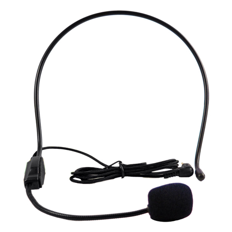 3.5mm Plug Headset Mic Head-mounted Portable Guide Lecture Speech Headset Mic Voice Amplifier Lightweight Over Head for Teachers. 