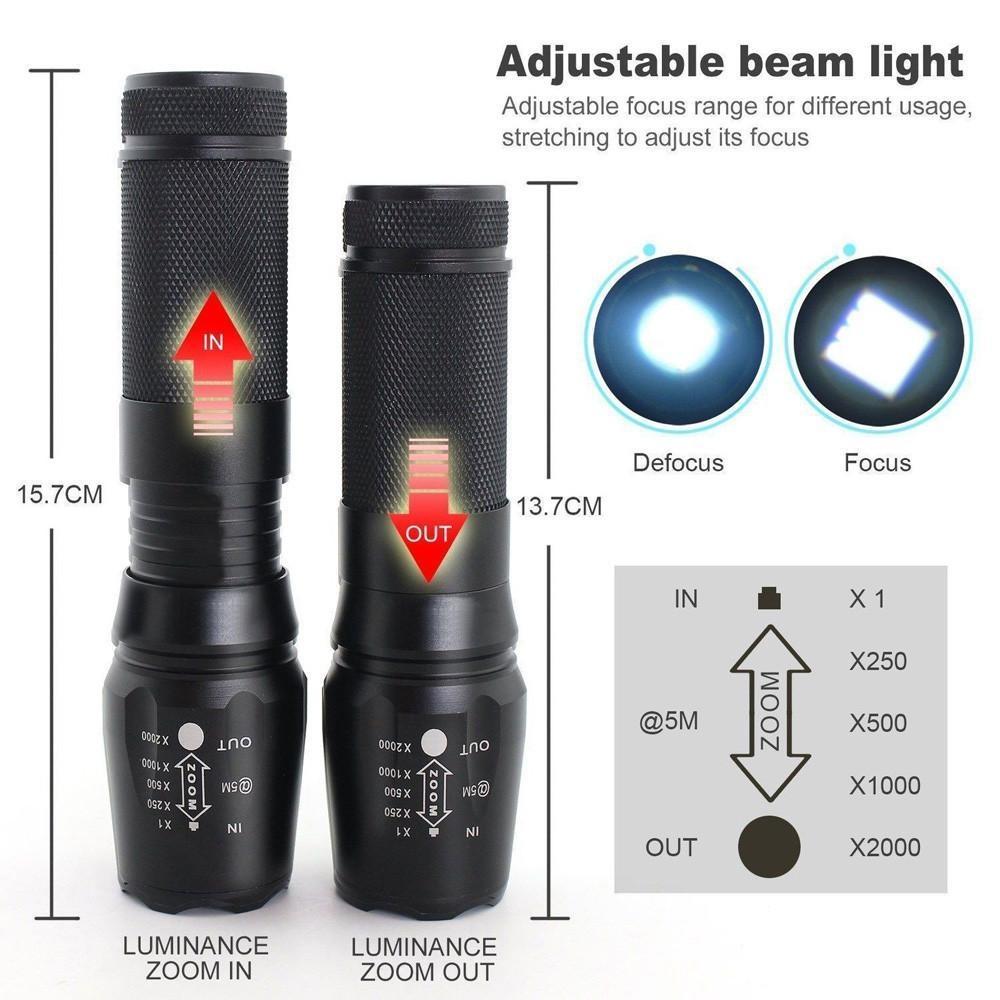 6000lm শ্যাডোহক x800 কৌশলগত টর্চলাইট t6 led টর্চ কিট কালো-intl - torch light. 