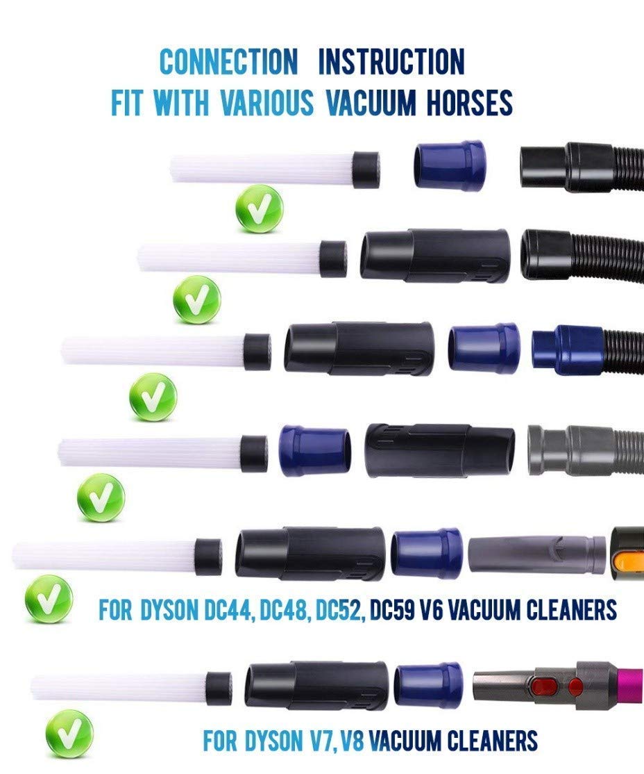 Cleaning Tool Attachment Brush Adaptor Set for Dyson V7 V8 V10 V6 DC35 DC61 DC62 Vacuum Cleaner Dust Daddy Multi-functional Tool. 