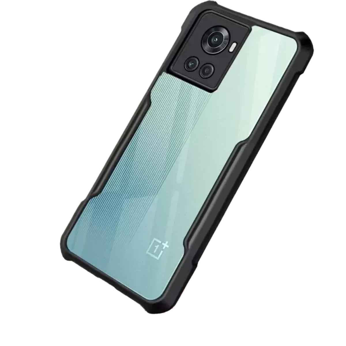 Back Cover for OnePlus 10R 5G  (Transparent Cover,Black)
