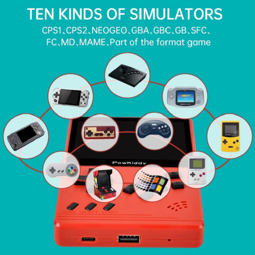Powkiddy Retro Pocket Console 3.2 Inch Screen Over 10 Simulators Over 10,000 Games, Retro CPS1 Handheld Game Console, Kids Gift Geartronic. 