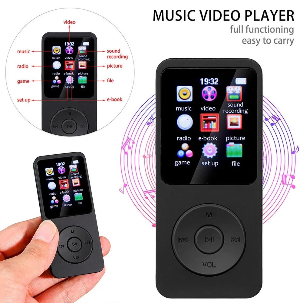 Portable MP3 Player 1.8 Inch Walkmen Type-C Bluetooth 5.4 Compatible E-Books Recording Sports MP4 FM Radio Music Player. 