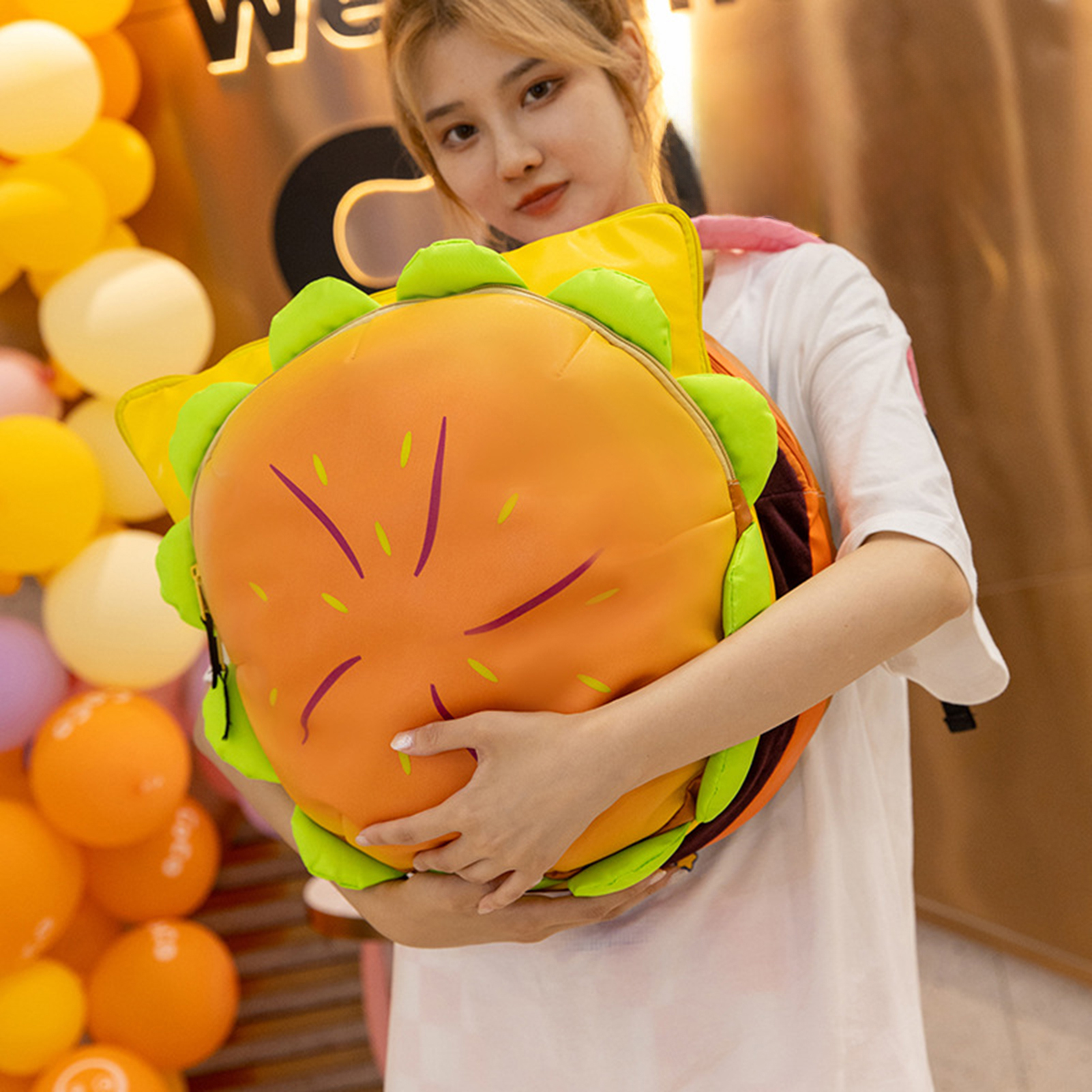 Sunnyheart Realistic Burger Backpack Deliciously Fun Cheeseburger Backpack with Adjustable Straps Large Capacity Realistic 3d Design Perfect for School or Travel Get Yours Hamburger Backpack. 